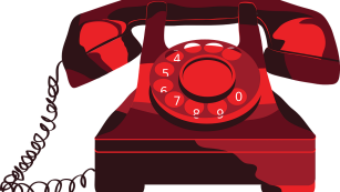 Rysunek czerwonego telefonu z tarczą
